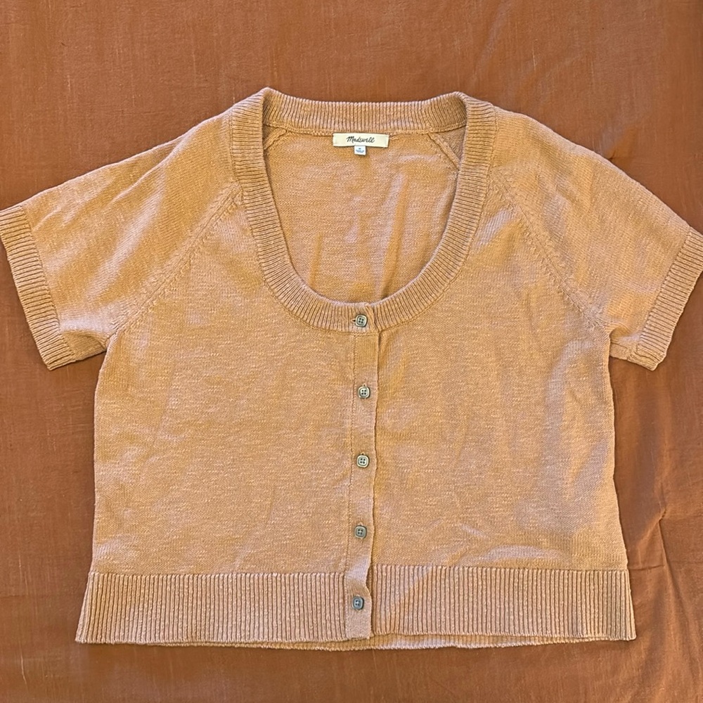 Madewell button up short sleeved cardigan top